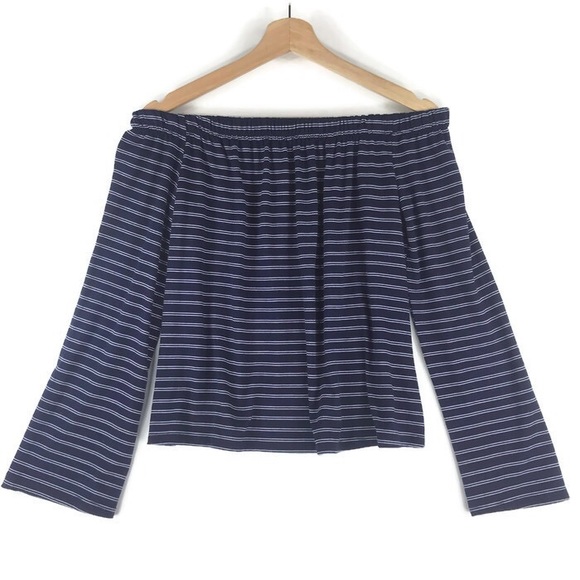 SO Tops - Off The Shoulder Top Nautical Striped